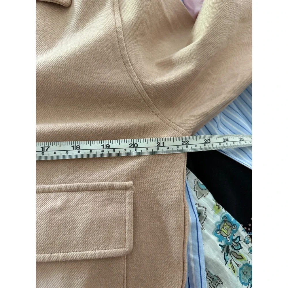 Uniqlo Jersey Relaxed Jacket Tan Beige Button Front Utility Chore Coat 474176 M - Picture 5 of 7